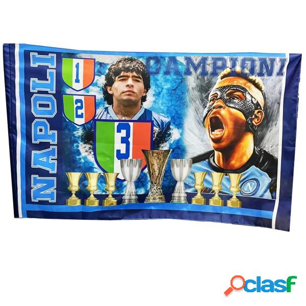 Trade Shop - Bandiera Forza Napoli 3 Scudetto Diego Maradona