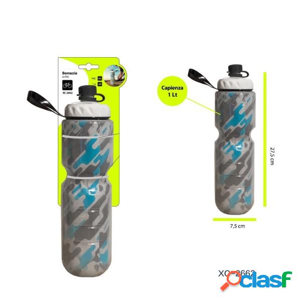 Trade Shop - Borraccia In Pvc Capienza 1lt Portatile Bici