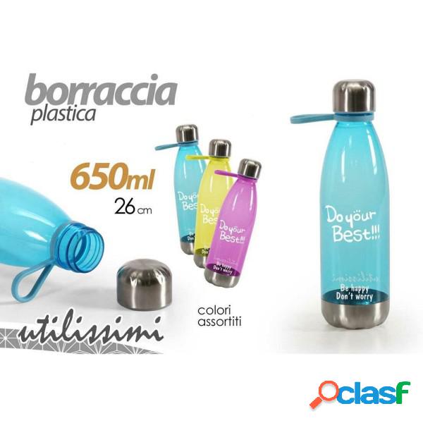 Trade Shop - Bottiglia Borraccia Bimbi In Plastica 26 Cm 650