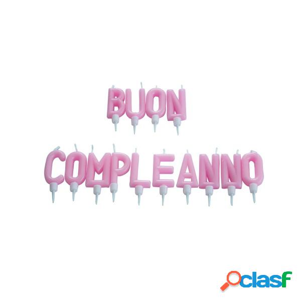 Trade Shop - Candeline Scritta Buon Compleanno Rosa Torta