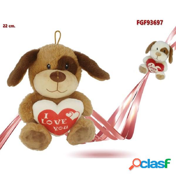 Trade Shop - Cane Peluche Con Cuore Scritta "i Love You"