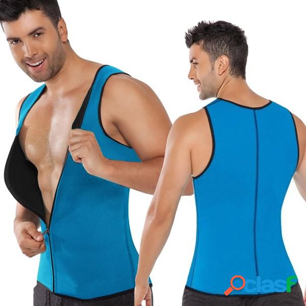Trade Shop - Canotta Snellente Uomo Con Zip Shapers