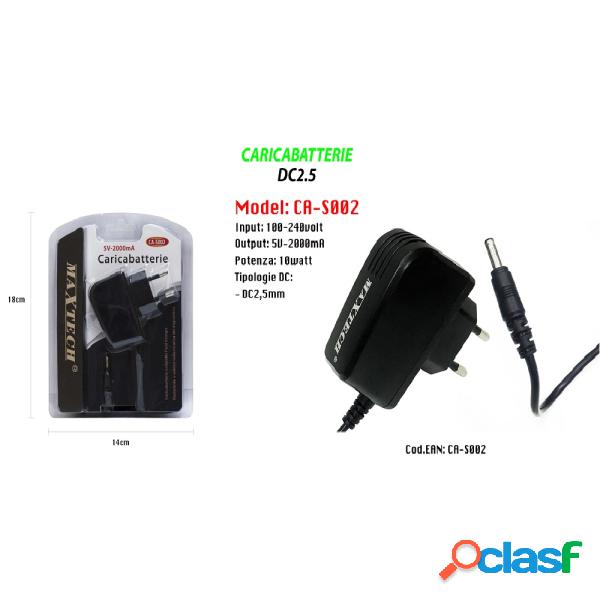 Trade Shop - Caricabatterie Compatto Fast Charger Dc 2.5 Mm