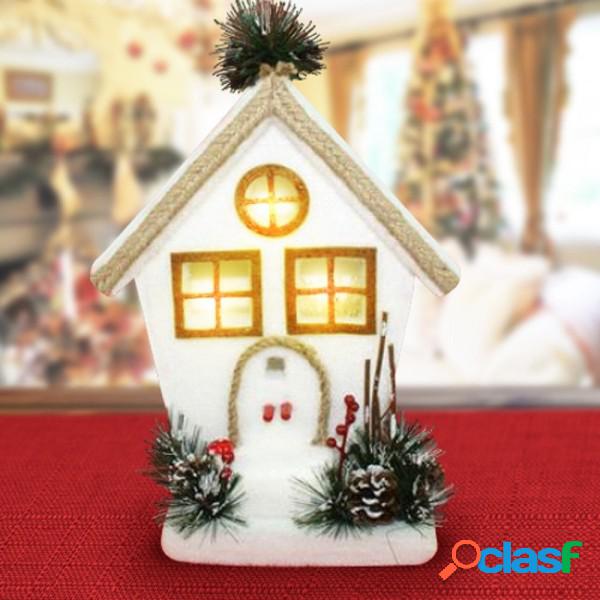 Trade Shop - Casetta Con Rametti Bacche E Pigne Con Luce A