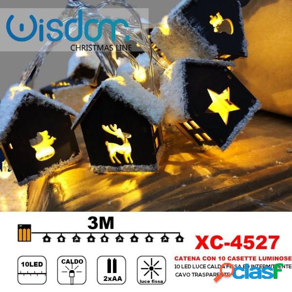 Trade Shop - Catena 10 Casette Luminose 10led Batteria Luce