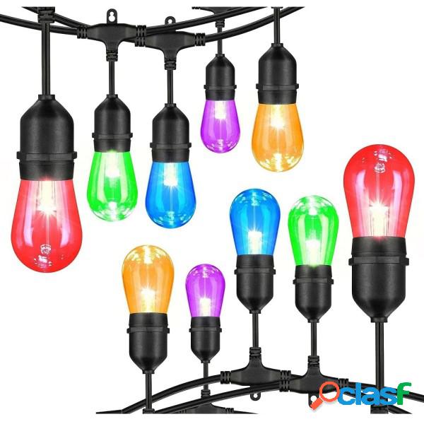 Trade Shop - Catena 10pz Lampade E27 Led Colorate Blu Rossa