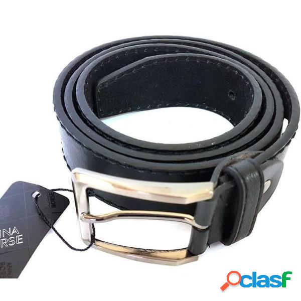 Trade Shop - Cinta Cintura Uomo Pelle Nera Ctv80028 Elegante