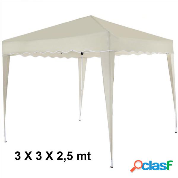 Trade Shop - Gazebo 3x3x2,5 Mt Pieghevole Ecru Impermeabile