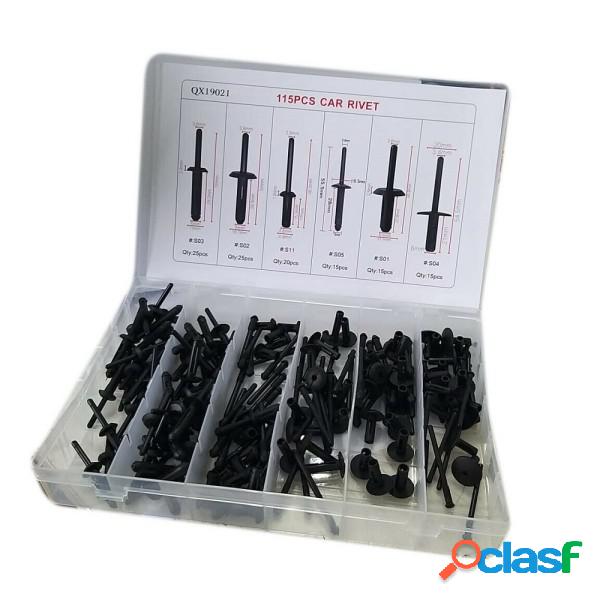 Trade Shop - Kit 115 Pz Plastica Trim Clip Rivetti Clip