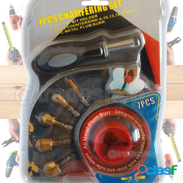 Trade Shop - Kit 7 Pz Punte Frese Allargafori Manuale Con