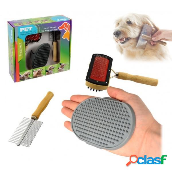 Trade Shop - Kit Delle Coccole 3 Pz Di Spazzole Per La