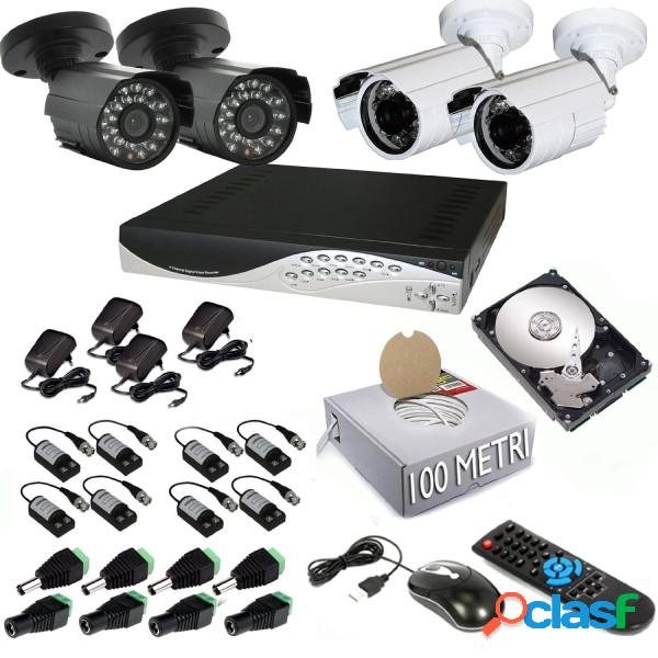 Trade Shop - Kit Dvr 4 Telecamera 700 Tvl Videosorveglianza