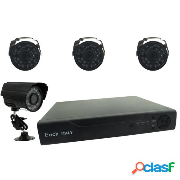 Trade Shop - Kit Dvr Videosorveglianza Hdmi 4 Telecamere Ir