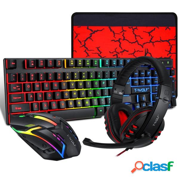 Trade Shop - Kit Gaming Tastiera Pc Mouse Cuffie Mousepad 4