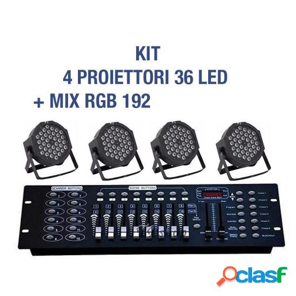 Trade Shop - Kit Par Led Faro Rgb 36 Led Strobo