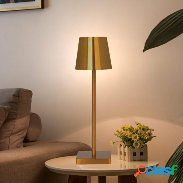 Trade Shop - Lampada Da Tavolo A Led Usb Ricaricabile Oro