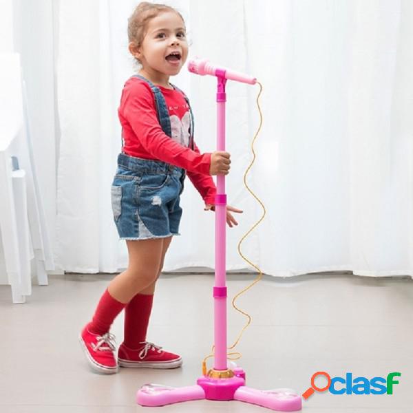 Trade Shop - Microfono Con Asta In Plastica Rosa Con Luci E