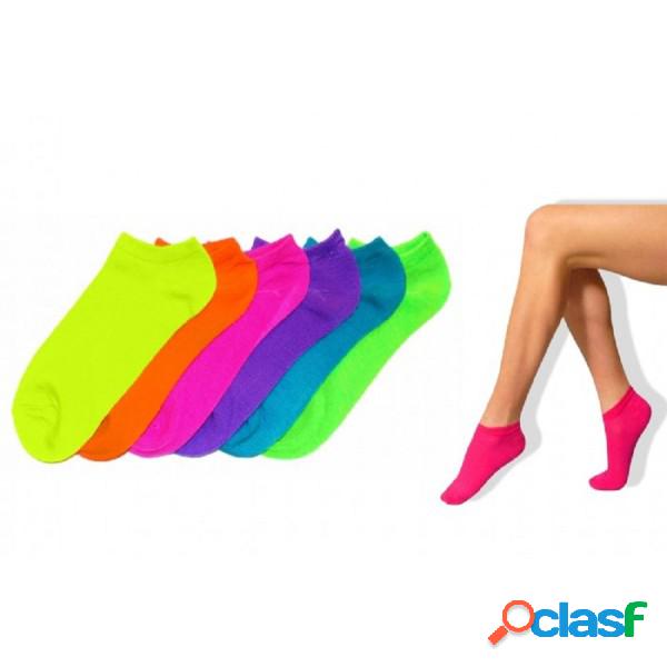 Trade Shop - Pack 6 Paia Di Calzini Summer Fluo Donna