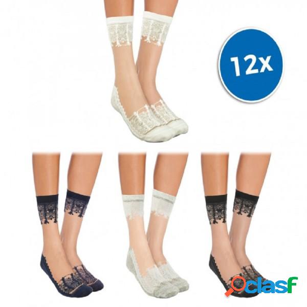 Trade Shop - Pack Da 12 Paia Calzini Da Donna W-8008 Mod.