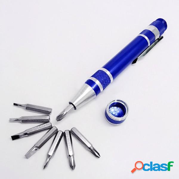 Trade Shop - Penna Di Precisione 8in1 In Alluminio