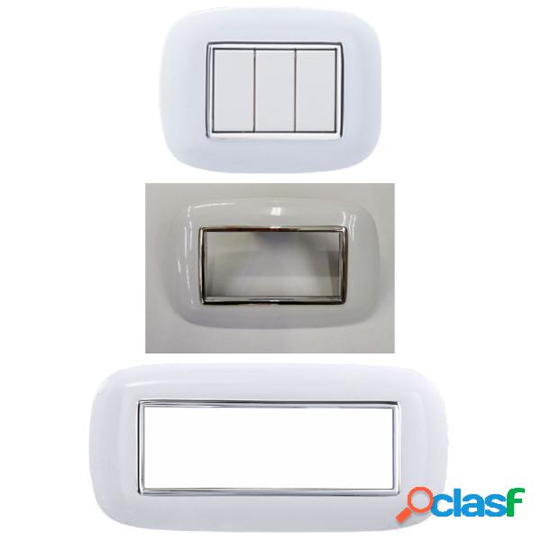 Trade Shop - Placca Oval 3 4 6 Moduli Colore Bianco
