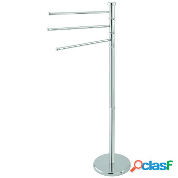 Trade Shop - Porta Asciugamani Piantana Acciaio 3 Aste