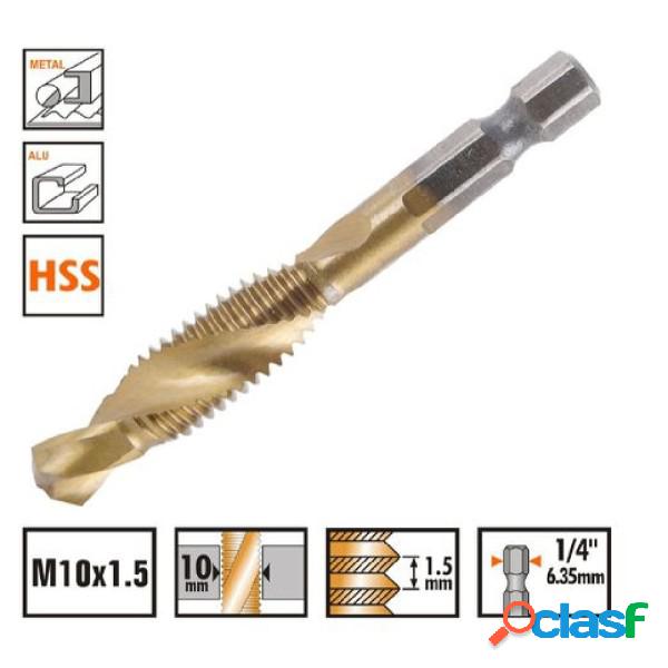 Trade Shop - Punta Per Trapano M10x1.5mm In Titanio Hss Con