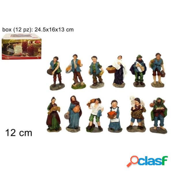 Trade Shop - Set 12 Pezzi Pastori Statuine Presepe Assortiti