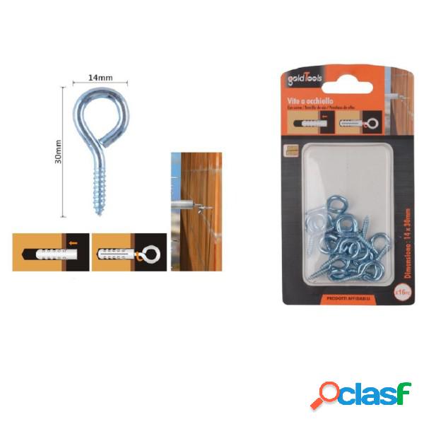 Trade Shop - Set 16pz Viti Vite A Occhiello Gancio Chiuso