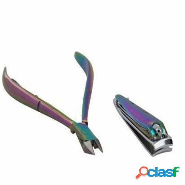 Trade Shop - Set 2 Pezzi Pinzetta E Tagliaunghie In Acciaio