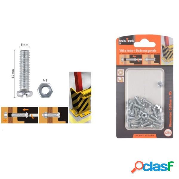 Trade Shop - Set 21 Pz Viti Vite Testa A Croce Tonda 5x10 Mm