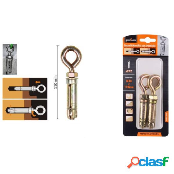 Trade Shop - Set 2pz Tasselli Metallici Occhiello Bulloni