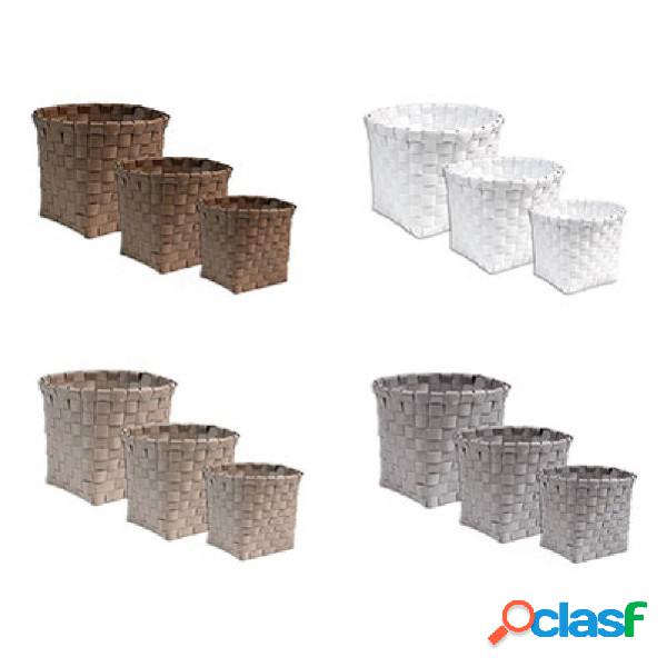 Trade Shop - Set 3 Cestini Organizer Bagno Impermeabile