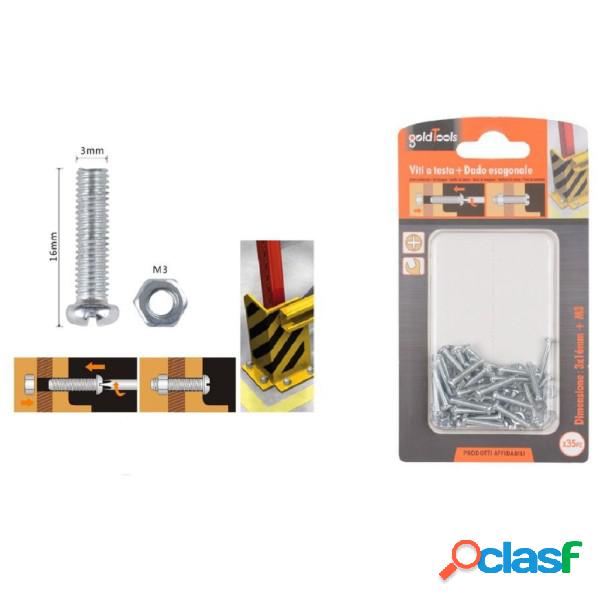 Trade Shop - Set 35 Pz Viti Vite Testa A Croce Tonda 3x16 Mm