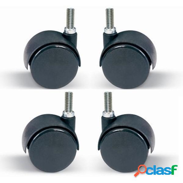 Trade Shop - Set 4 Pezzi Ruote Girevoli 360 Gradi 50mm Per