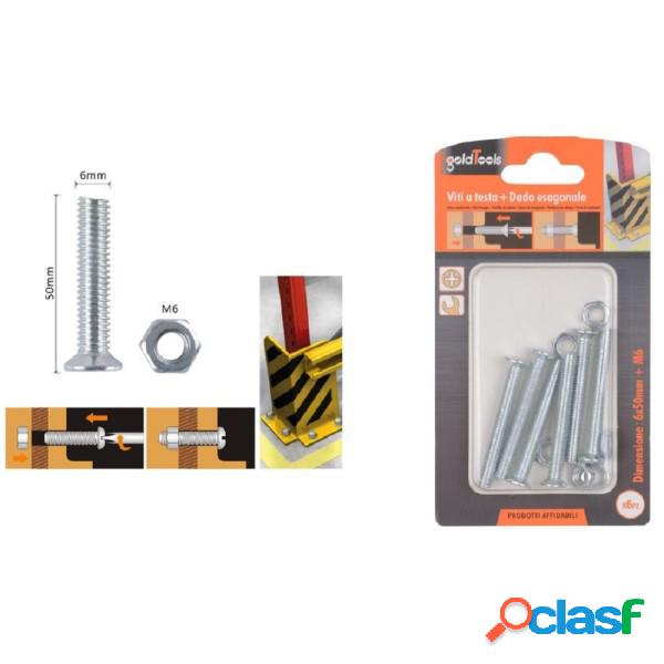 Trade Shop - Set 6 Pezzi Viti Vite Testa A Croce Piatta 6 X