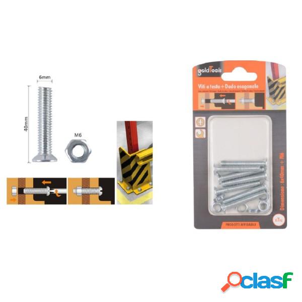 Trade Shop - Set 7 Pezzi Viti Vite Testa A Croce Piatta 6 X