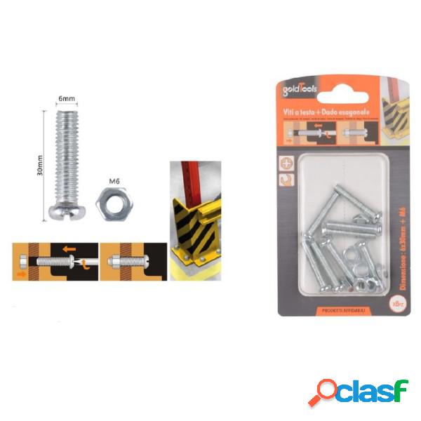 Trade Shop - Set 8pz Viti Vite Testa A Croce Tonda 6 X 30mm