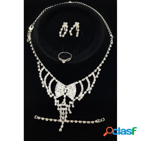 Trade Shop - Set Completo Parure Collana Fiocco Orecchini