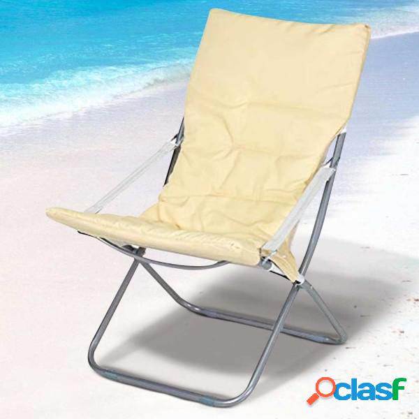 Trade Shop - Spiaggina Sedia Canapone In Acciaio Tessuto