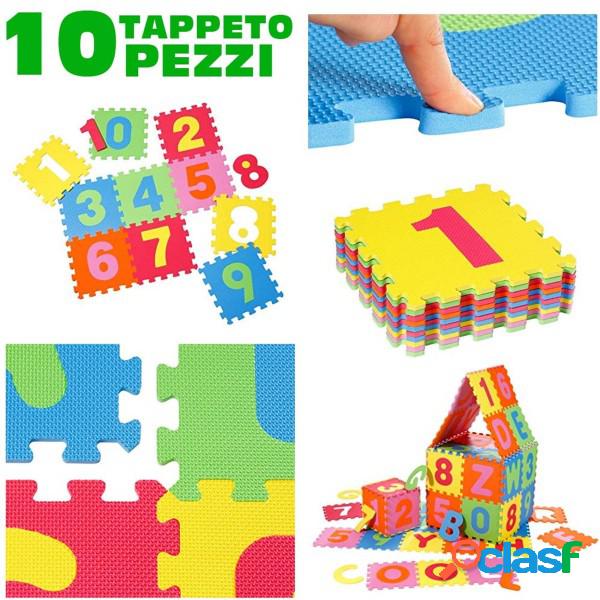 Trade Shop - Tappeto Per Bambini Da Pavimento 10 Pz Puzzle