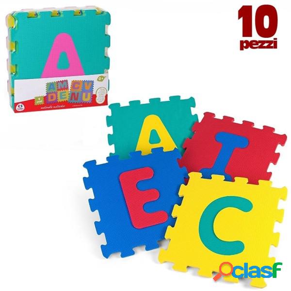 Trade Shop - Tappeto Tappetino Puzzle Lettere 10 Pezzi