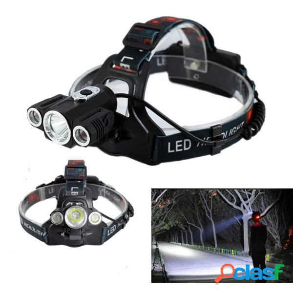 Trade Shop - Torcia Lampada Frontale Led Ricaricabile 3led