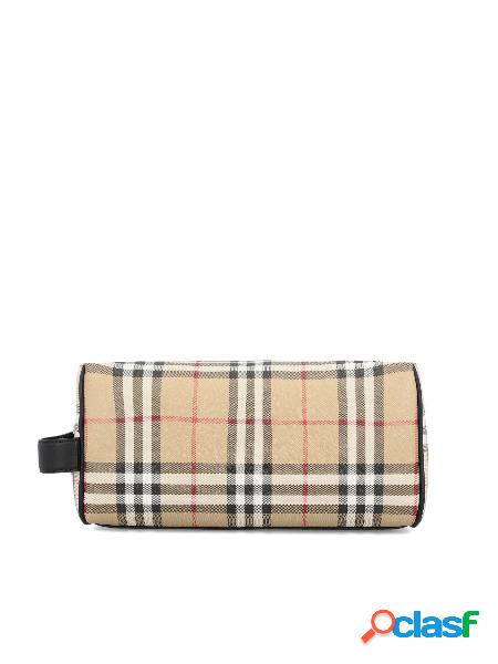 Trousse Da Viaggio In Pelle Con Motivo Vintage Check