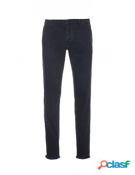 Trussardi - trussardi pantalone uomo chino microquadri blu