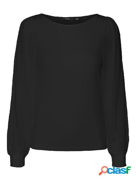 VERO MODA T-shirt a manica lunga in misto viscosa Nero