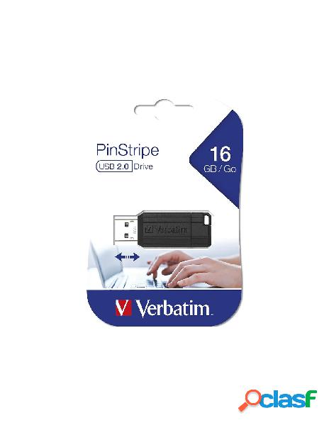 Verbatim chiavetta usb 16gb 2.0 pin-stripe black