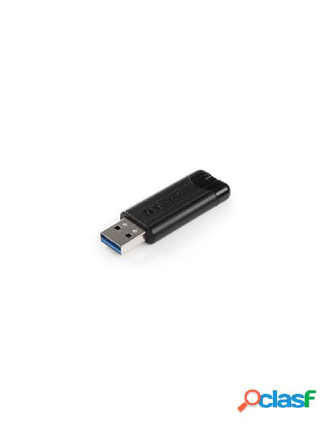 Verbatim - memoria usb 3.0 pinstripe da 256gb colore nero