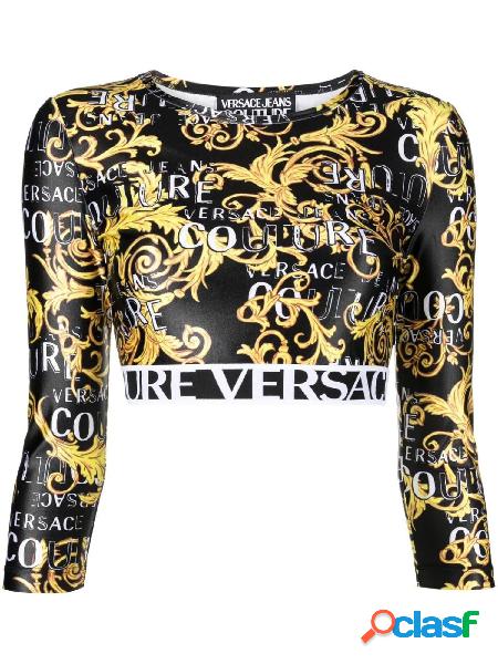 Versace Jeans Couture T-shirt cropped in fantasia barocca