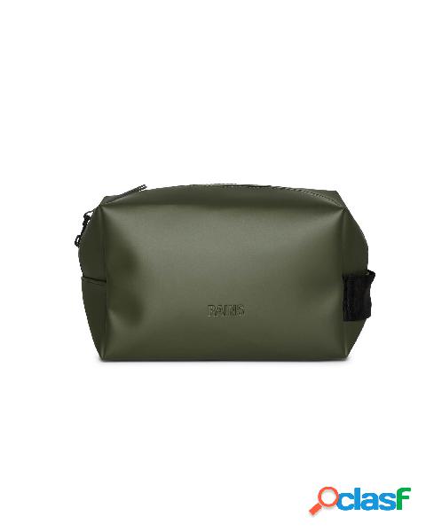 Wash Bag Small beauty case verde militare con manico per il